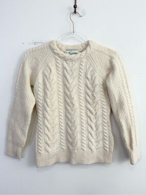 Original Aran Co Cashmere Merino Cable Knit Irish Fisherman Sweater Small